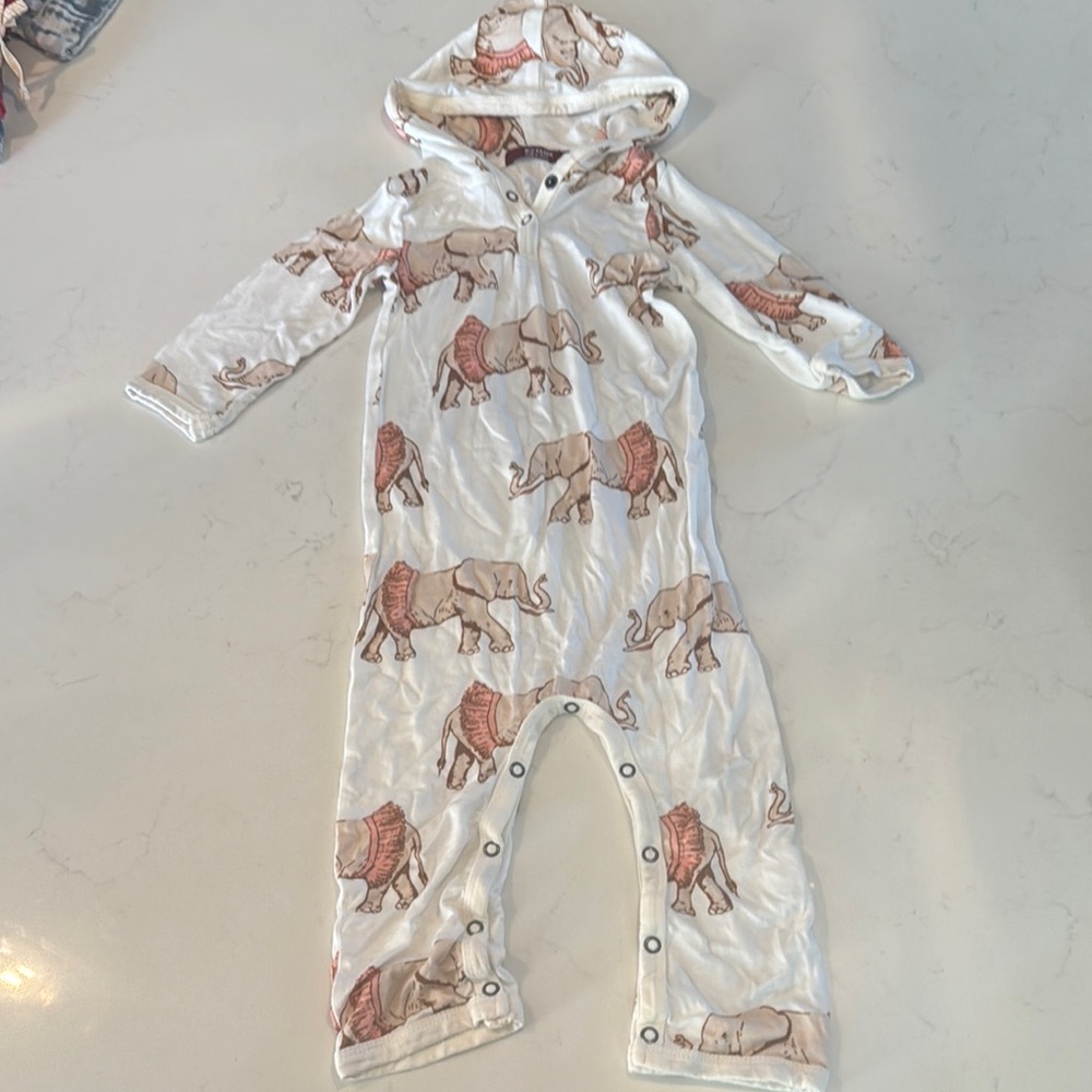 Elephant Print Baby Onesie